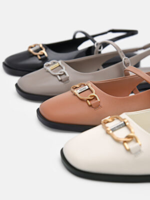 Alternative view of Jean Leather Slingback Sandals - Phấn