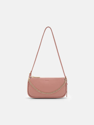 Túi đeo vai phom chữ nhật Maddy Leather - Hồng Phấn