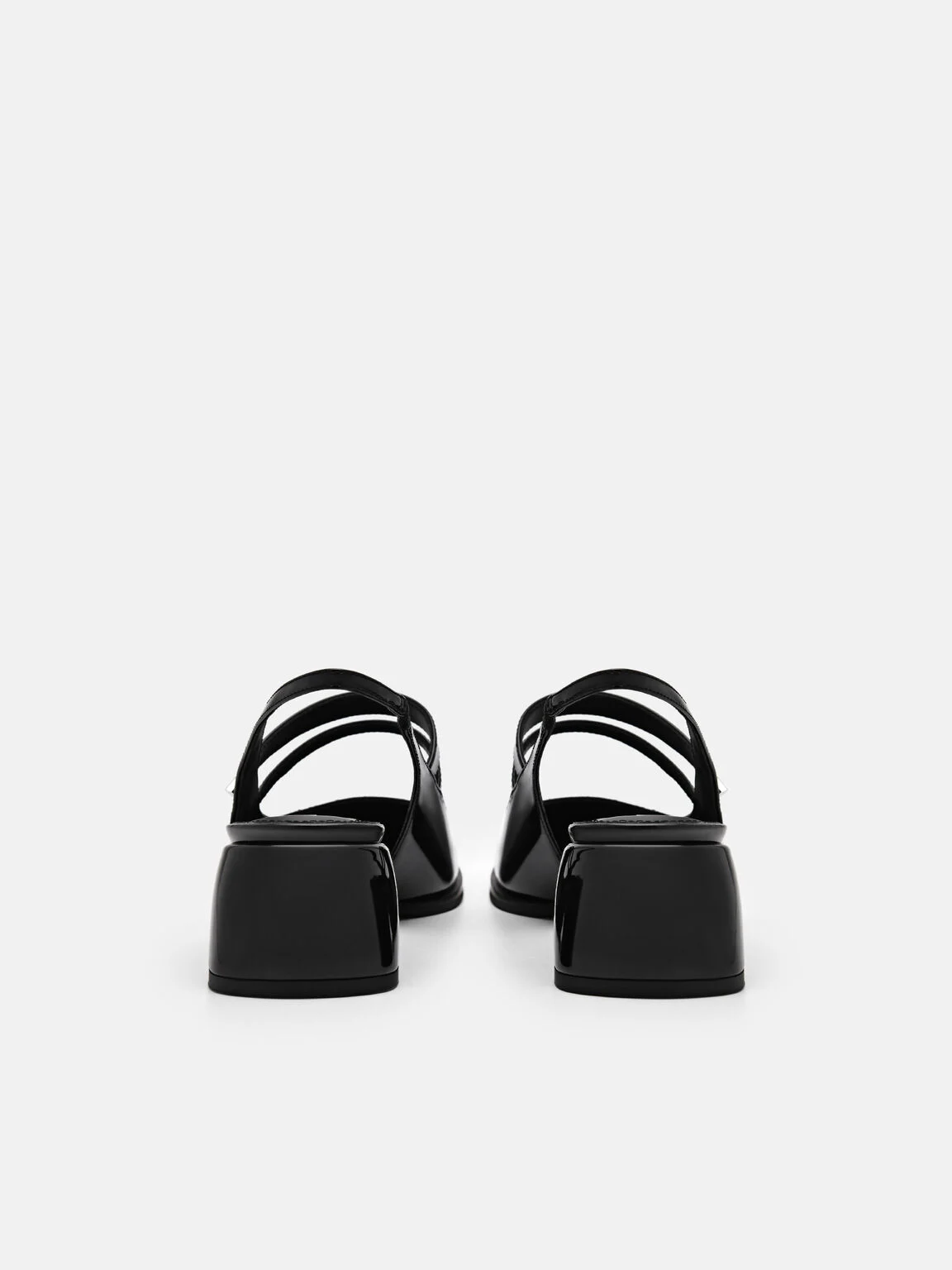 Giày sandals cao gót mũi vuông Tria - Đen - Ảnh 5
