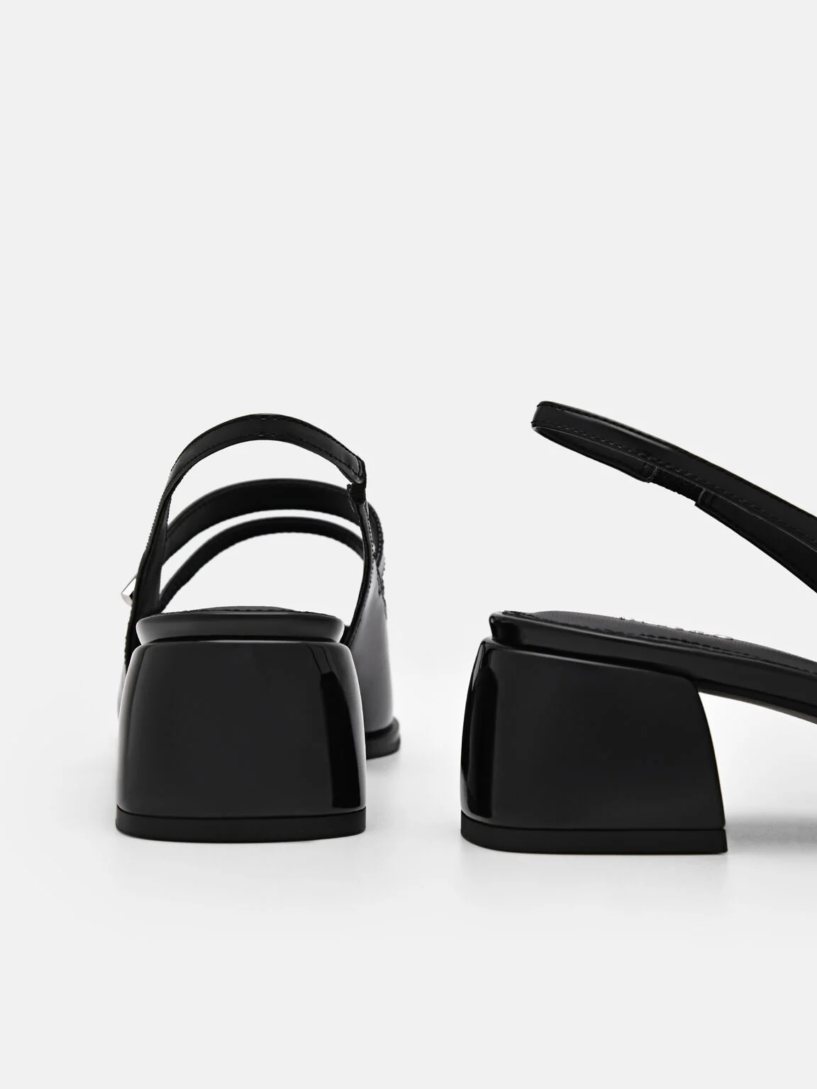 Giày sandals cao gót mũi vuông Tria - Đen - Ảnh 3