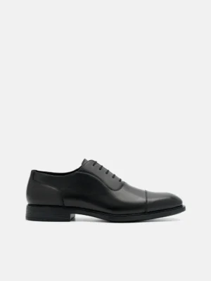 Giày tây mũi tròn Altitude Lightweight Burnished Leather - Đen