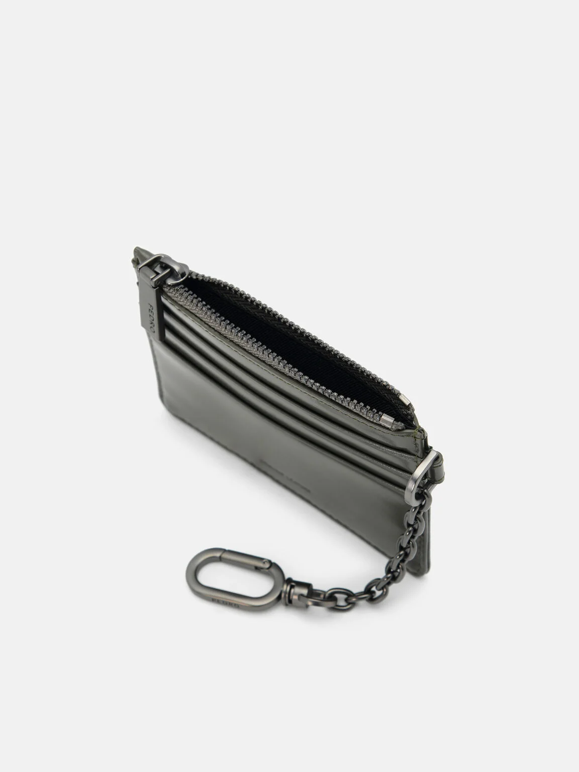 Ví đựng thẻ Icon Leather Chain - Xanh Quân Đội - Ảnh 2