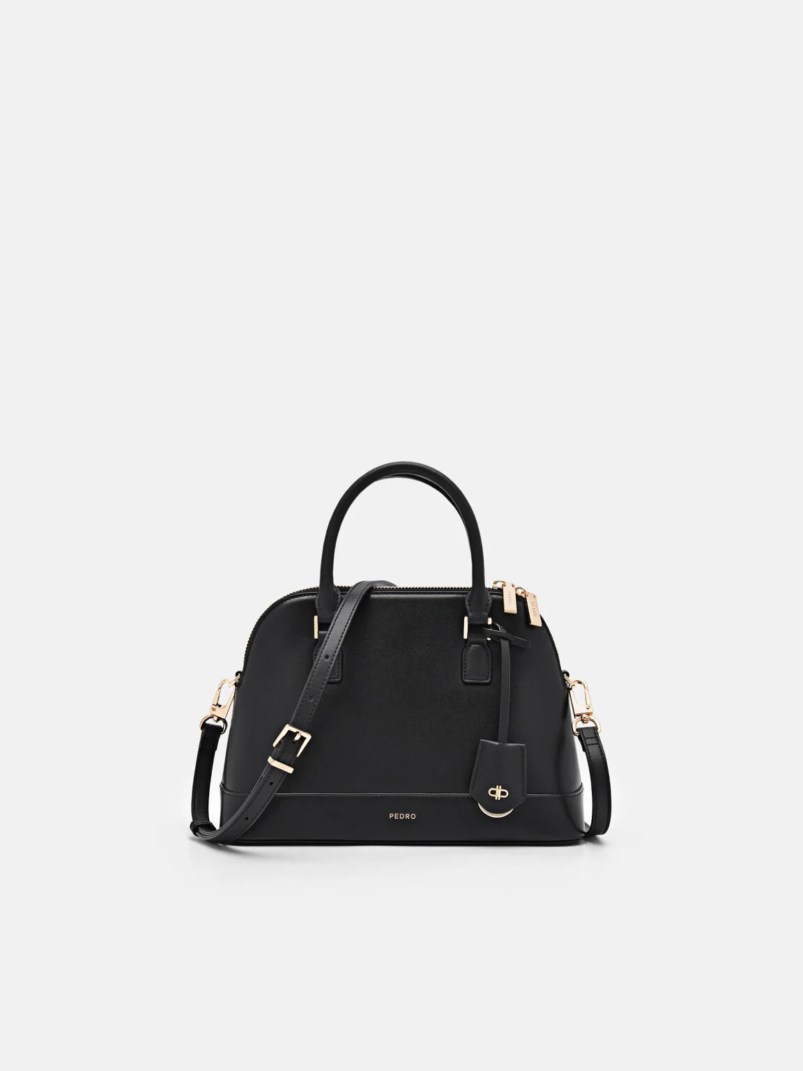 Túi xách hình thang Lucia Leather - Đen