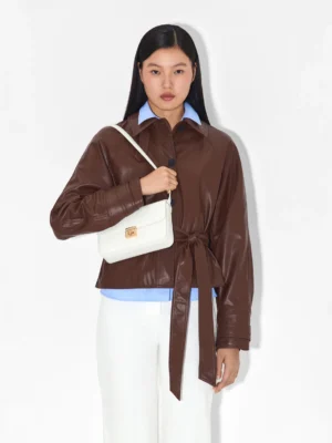 Alternative view of Túi đeo vai phom chữ nhật Studio Leather - Phấn